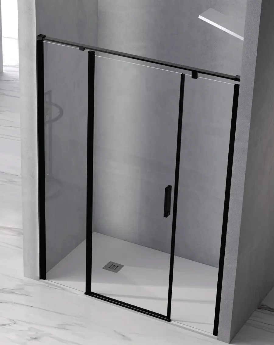 Nardi — Frente de ducha fijo + puerta abatible + fijo de 60 cm, con fijo frontal (F1) a medida