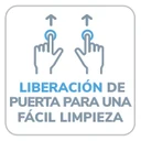 Liberación de puerta para una fácil limpieza