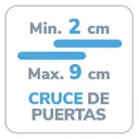 Cruce de puertas: mín. 2 cm · máx. 9 cm