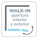 Apertura: Walk-in, apertura interior y exterior