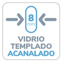 Vidrio templado 8 mm, acanalado