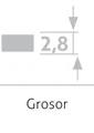 Grosor 2,8 cm