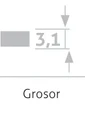Grosor 3,1 cm