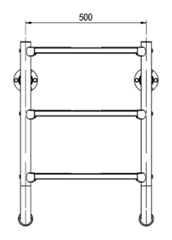 Plano de medidas: Escaleras partidas - Parte inferior