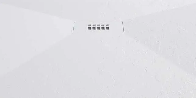 Plato Stone Plus blanco, textura liso (izquierda) y pizarra (derecha)