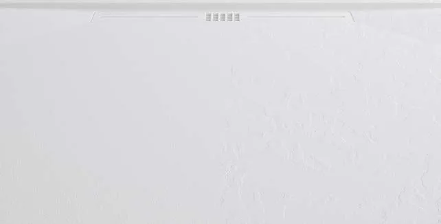 Plato Stone Side blanco, textura liso (izquierda) y pizarra (derecha)